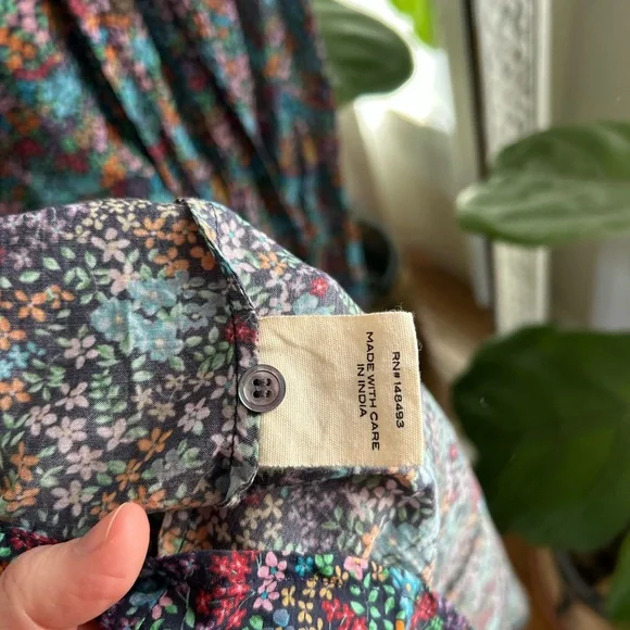 DÔEN Charleston Dress Ladybird Floral Maxi Midi | Size Medium Cottagecore - Picture 8 of 9